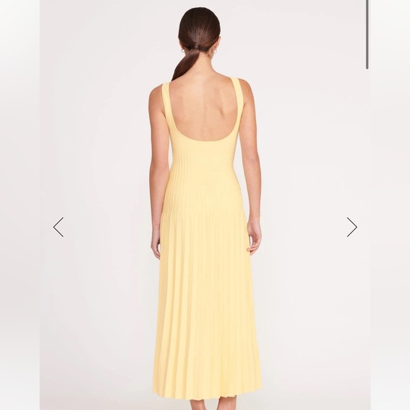 STAUD Ellison Midi Dress in Lemon Drop Size Small - Picture 4 of 6